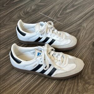 Adidas Samba White and Black Trainers